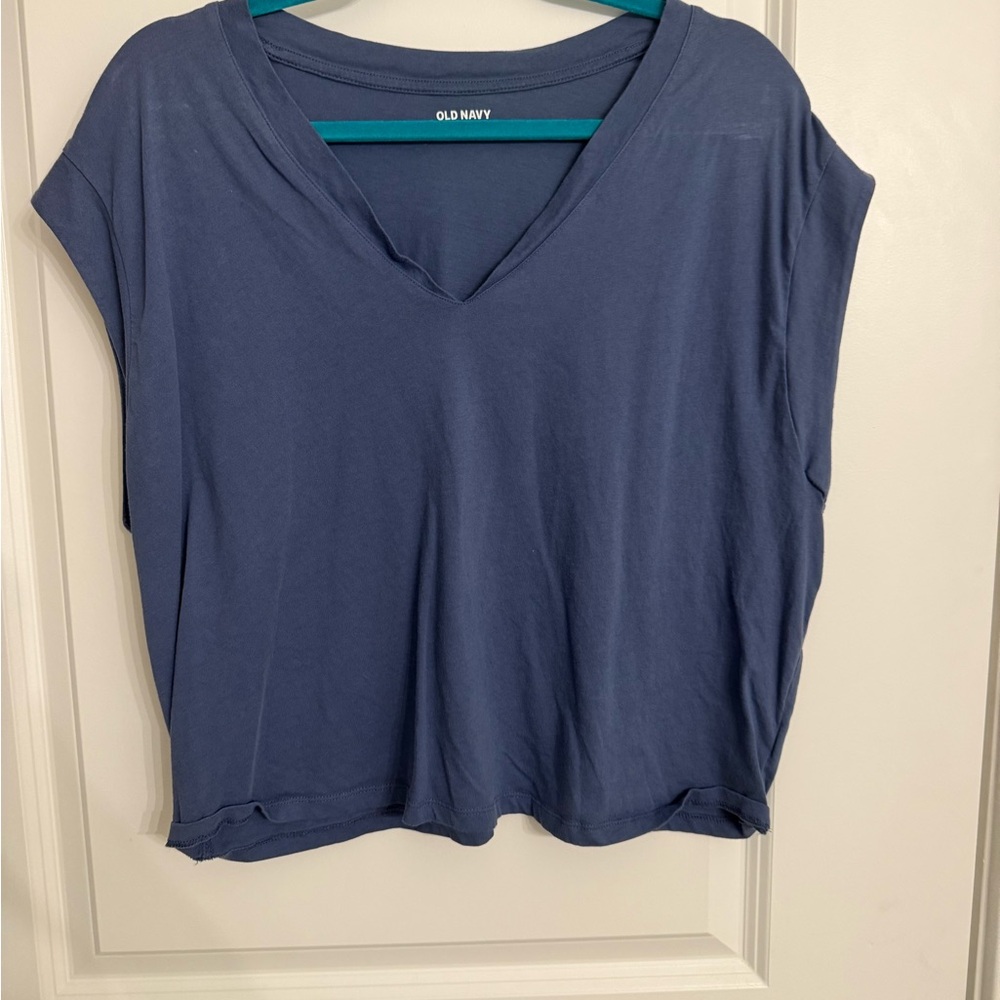 Old Navy Women's Short Sleeve Top in Slate Blue
